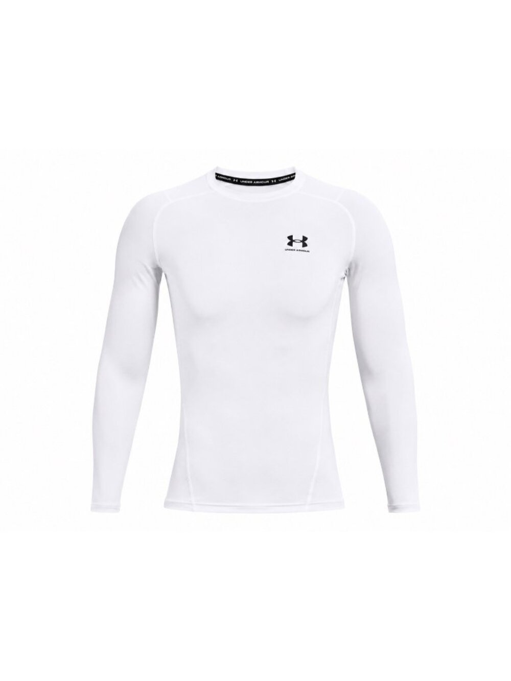 Under Armour Men HeatGear Compression Long Sleeve Shirt White Size 2XL - Picture 3 of 4